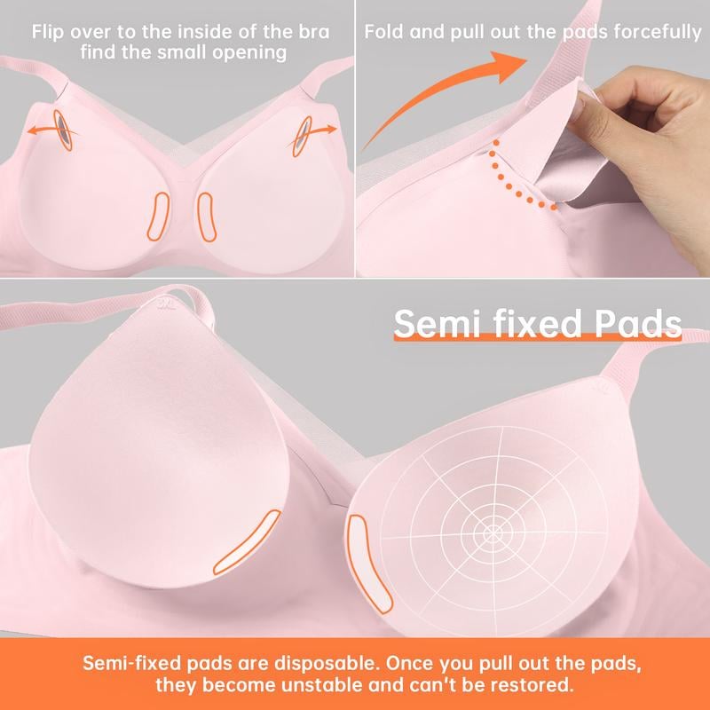 💖 Women Wireless V Neck Crossover Mesh Bra