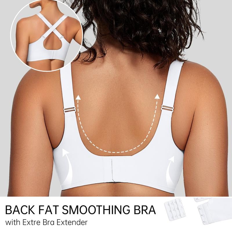 💖 Women Wireless V Neck Crossover Mesh Bra