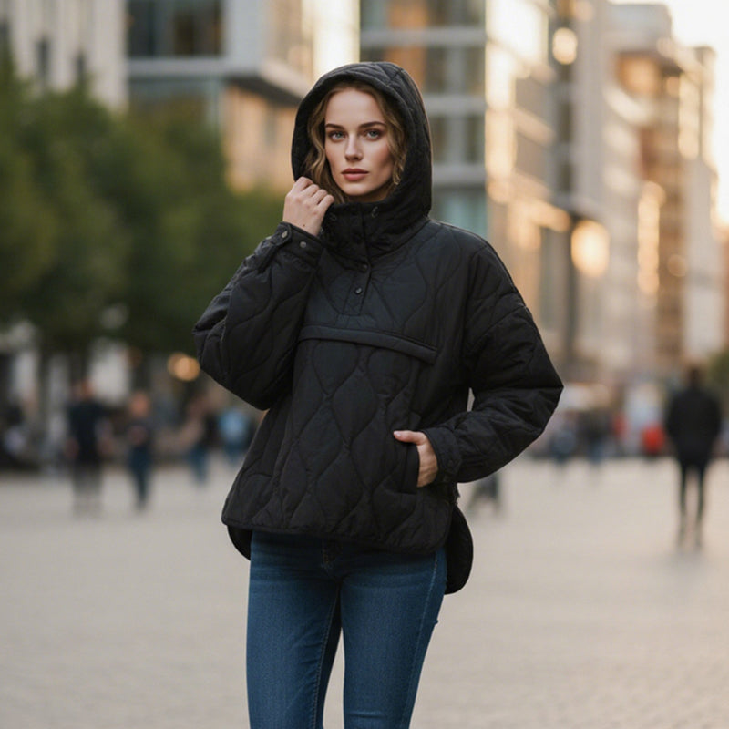 🍂Autumn Promotion 50%💕Women's Lightweight Waterproof Quilted Pullover Hoodie