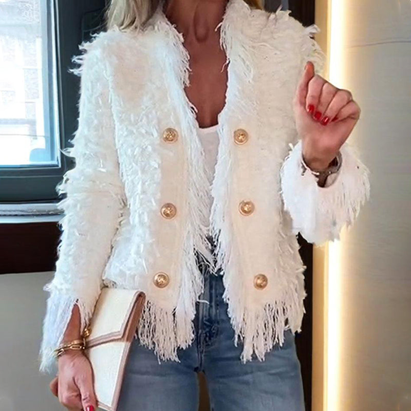 🍂Autumn Promotion 50%💕Women’s Fashion Button Tassel Short Coat