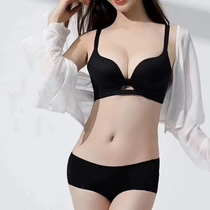 Women's Solid Color Seamless & Wire-Free Push-up Bra with Shaping Support