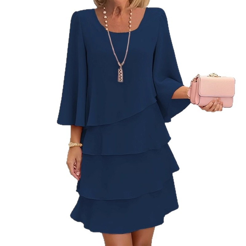 🍂Autumn Promotion 50%💕Women's Tiered Ruffle Dress with Flared Sleeves