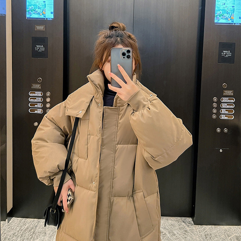Women's Long Quilted Puffer Hooded Down Coat