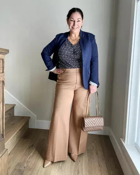 🥰Tummy Control Button Wide Leg Pant