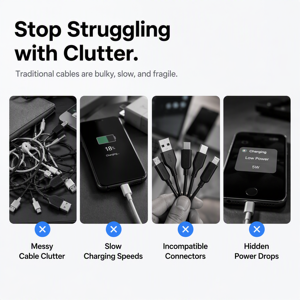 ⏳🔥LIMITED-TIME 50% OFF! ⏰4-in-1 Charging Cable with Digital Display & Keychain – Fast-Charging, Kink-Resistant & Compact