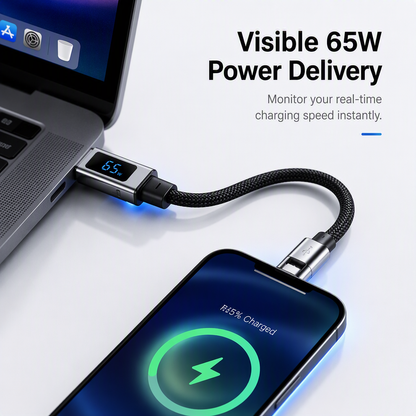 ⏳🔥LIMITED-TIME 50% OFF! ⏰4-in-1 Charging Cable with Digital Display & Keychain – Fast-Charging, Kink-Resistant & Compact
