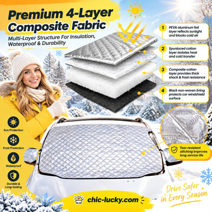 ⏳🖤Black Friday Sale: 🔥Clear Your Windshield Instantly! Magnetic Frost & Snow Cover❄️
