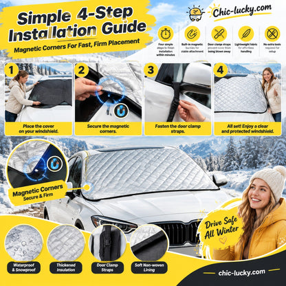 ⏳🖤Black Friday Sale: 🔥Clear Your Windshield Instantly! Magnetic Frost & Snow Cover❄️