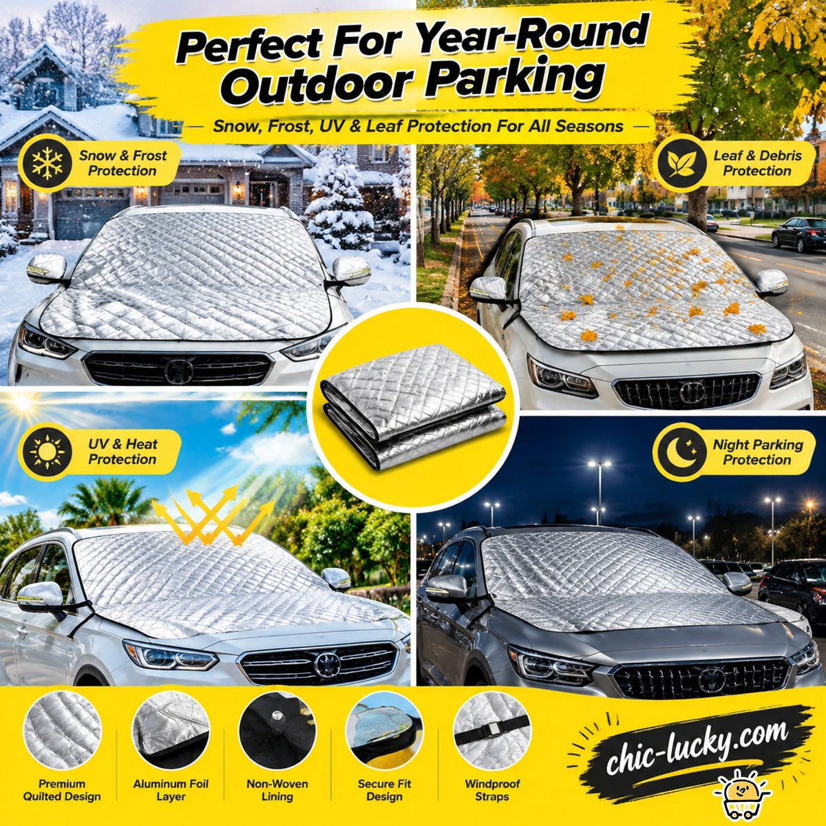 ⏳🖤Black Friday Sale: 🔥Clear Your Windshield Instantly! Magnetic Frost & Snow Cover❄️