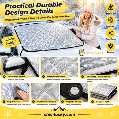 ⏳🖤Black Friday Sale: 🔥Clear Your Windshield Instantly! Magnetic Frost & Snow Cover❄️