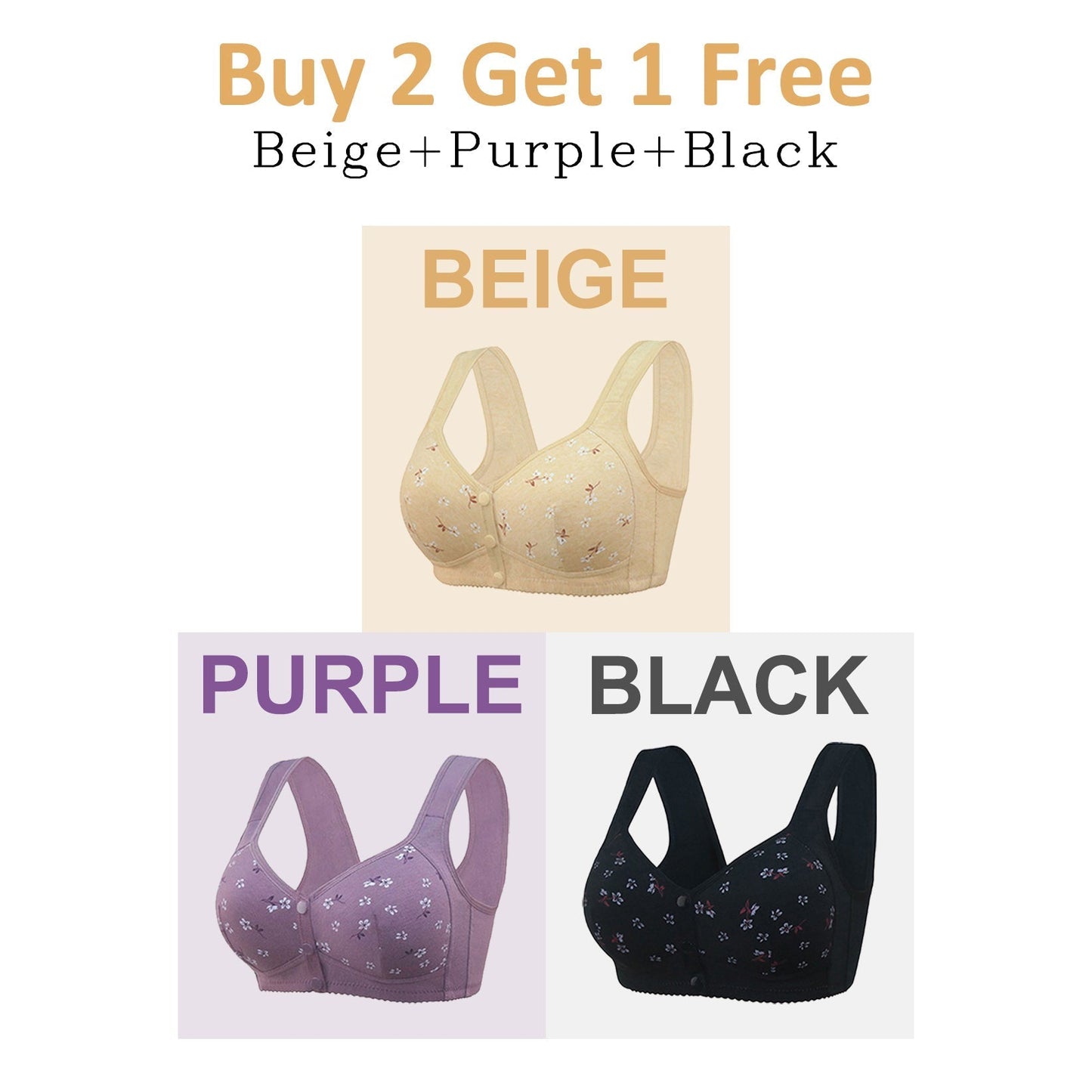 🌹Buy 1 Get 2 Free🌹Daisy Bra – LAST DAY SALE 50% OFF – Comfortable & Convenient Front Button Bra