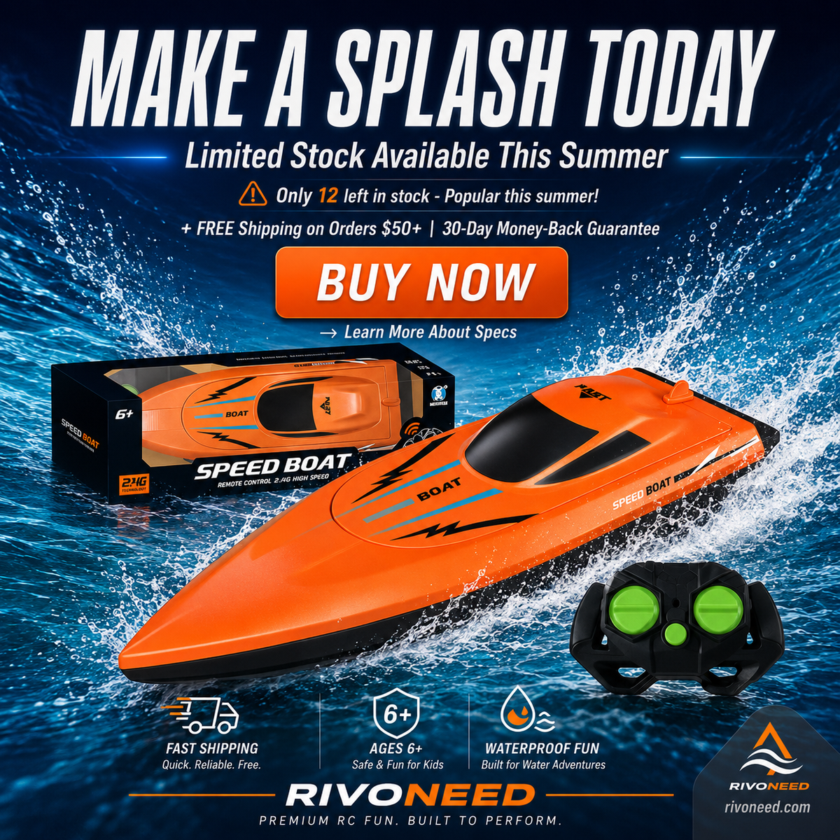 🔥 HALF PRICE! 🚤 Feel the Speed on the Water – Dual-Motor RC Boat with Extreme Performance ⚡🌊