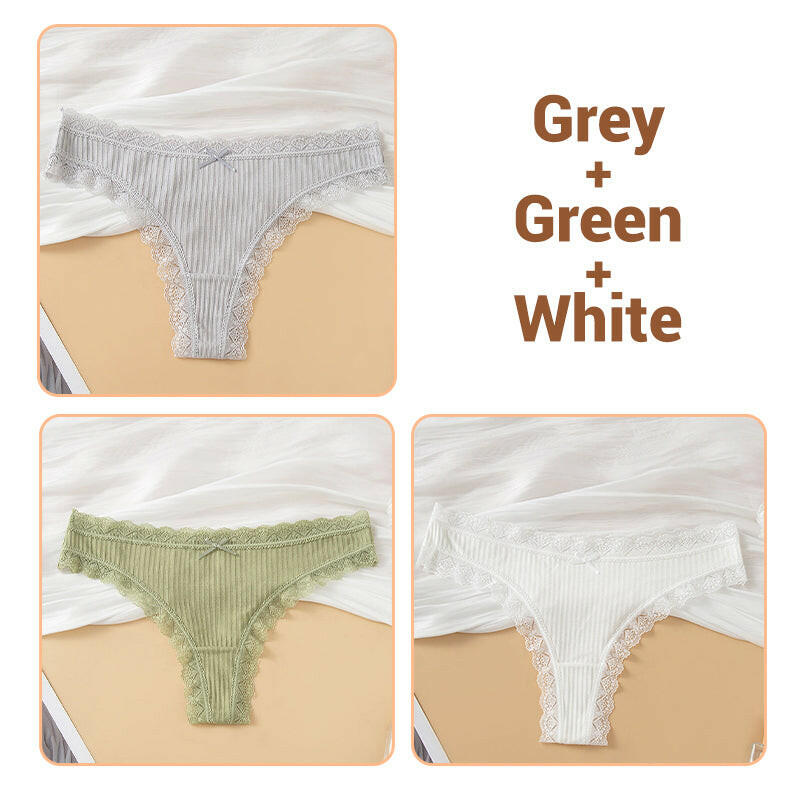 Women’s Soft Lace Trim Bow Panties