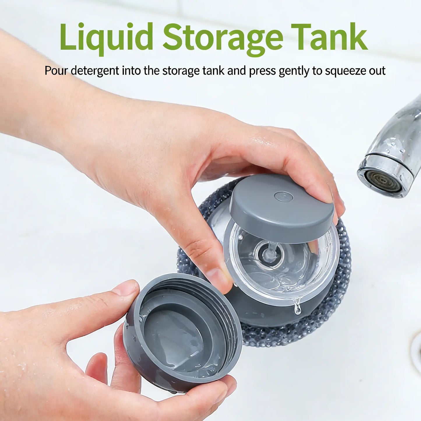✨Soap Dispensing Palm Kitchen Brush | Mess-Free Cleaning!