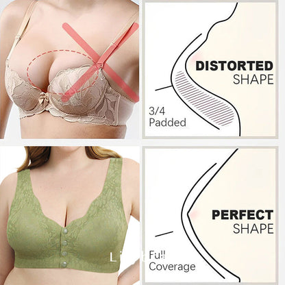 💖Buy 1 Get 1 Free-2 PCS💖ZERO FEEL Lace Full Coverage Front Closure Bra