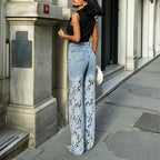 💃Summer fashion forward🌸🔥 Lace spliced jeans