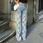 💃Summer fashion forward🌸🔥 Lace spliced jeans