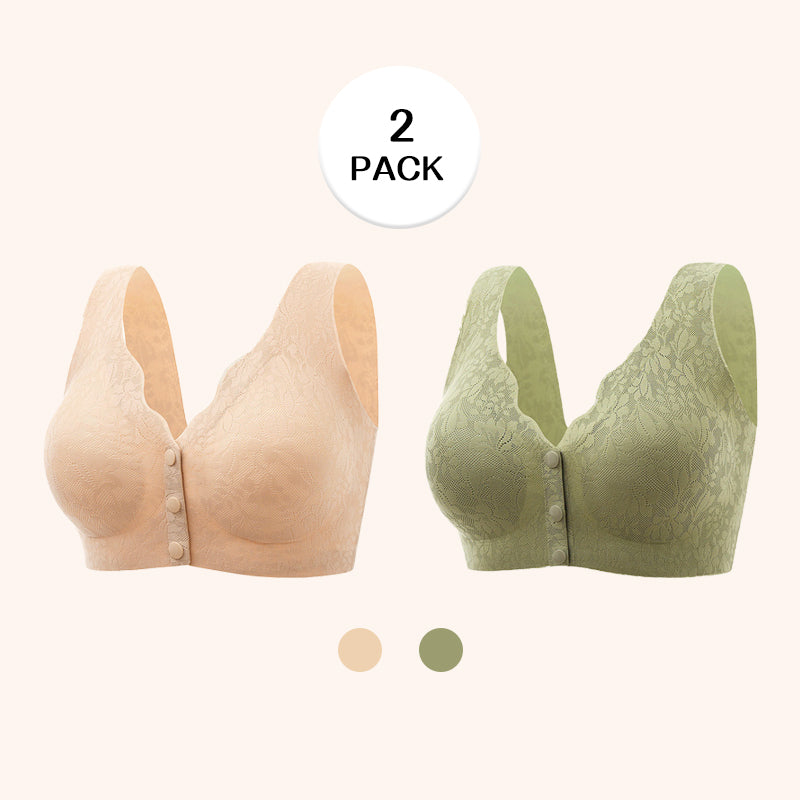 💖Buy 1 Get 1 Free-2 PCS💖ZERO FEEL Lace Full Coverage Front Closure Bra