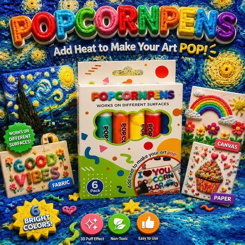 🎁🔮Magic Pen – Draw 3D with one stroke!🎄 DIY Bubble Popcorn Drawing Pens& Buy 1 Get 1 Free 🔥