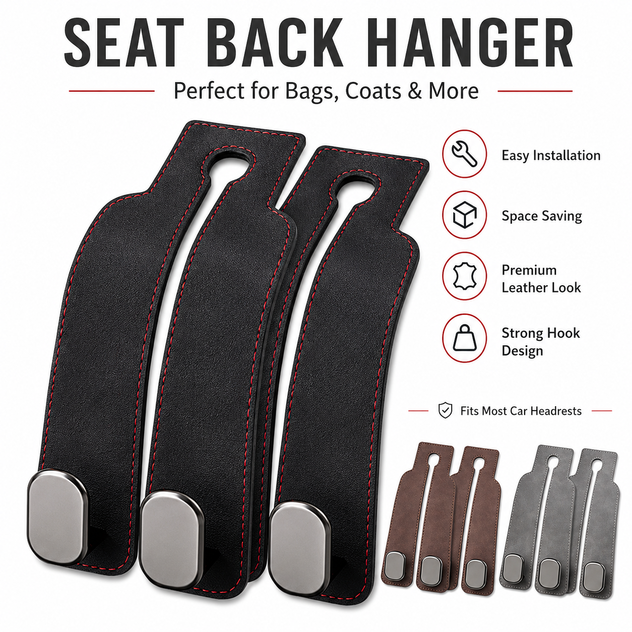 LAST DAY - BUY MORE GET MORE FREE 🧥Seat Back Hanger – Perfect for Bags, Coats & More