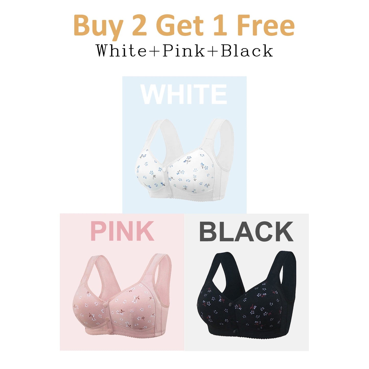 🌹Buy 1 Get 2 Free🌹Daisy Bra – LAST DAY SALE 50% OFF – Comfortable & Convenient Front Button Bra