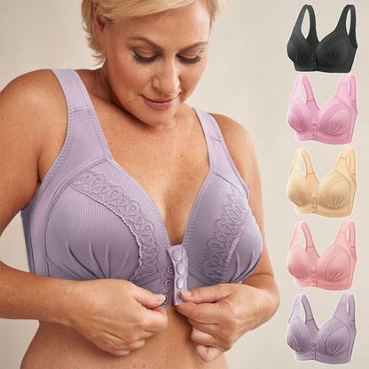 2025 Front Button Breathable Skin-Friendly Cotton Bra