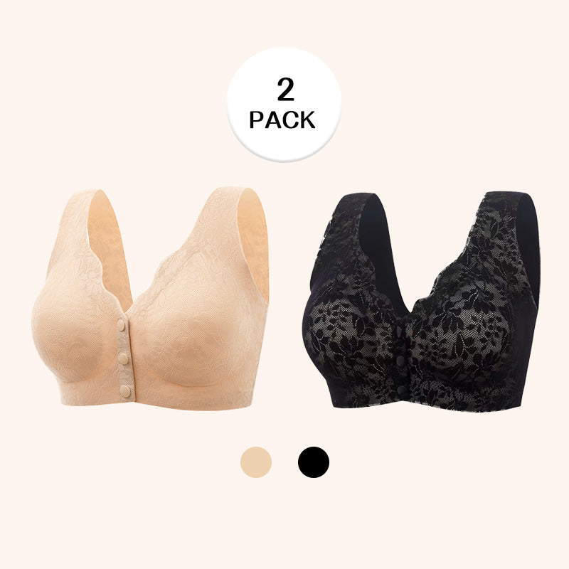 💖Buy 1 Get 1 Free-2 PCS💖ZERO FEEL Lace Full Coverage Front Closure Bra