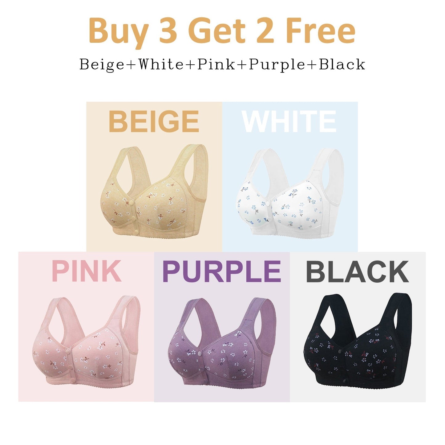 🌹Buy 1 Get 2 Free🌹Daisy Bra – LAST DAY SALE 50% OFF – Comfortable & Convenient Front Button Bra