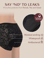 LOSWIE® Lace Patchwork Shaping ZeroLeak Period Panties