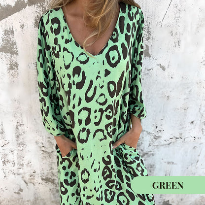 🌸2025 Specials🌸 V-Neck Printed Flowy Dress with Pockets