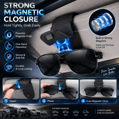 🔥2026 New Arrivals: 50% Off for a Limited Time🔥!🕶️Car Sunglasses Holder Double Clip Eyeglasses Mount and Ticket Card Clip