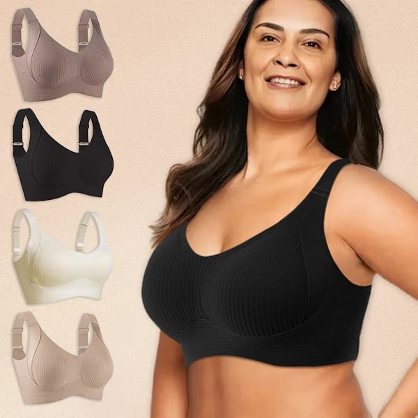 💕Women's Ribbed Push Up Adjustable Wireless Bra