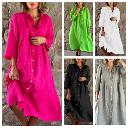 🌸Spring Specials🌸 Women's Loose Cotton Shirt Dress