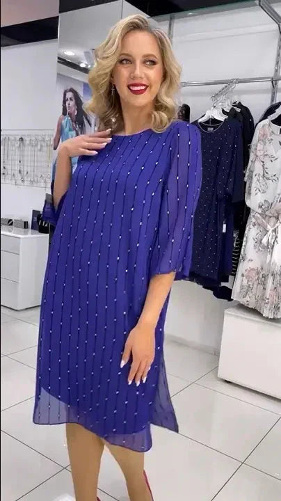 💖Limited Sale 50% OFF💖Women's Fashion Round Neck Midi Dress