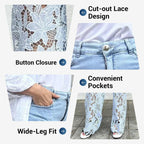💃Summer fashion forward🌸🔥 Lace spliced jeans