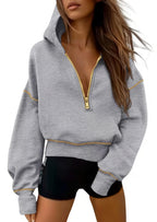 🍂Autumn Promotion 40%💕Women's Hooded Sweatshirt with Half zip