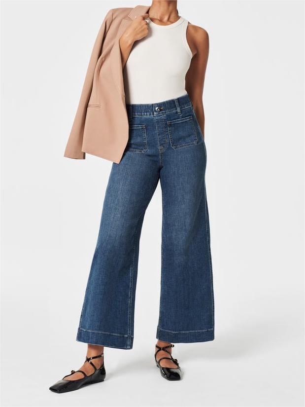 🍂Autumn Promotion 49%💕Tummy Control Cropped Wide-Leg Jeans