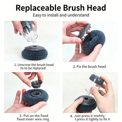 ✨Soap Dispensing Palm Kitchen Brush | Mess-Free Cleaning!