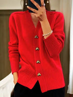 🍂Autumn New Arrivals🌸Women's Casual Autumn Plain Yarn Buttoned Cardigan