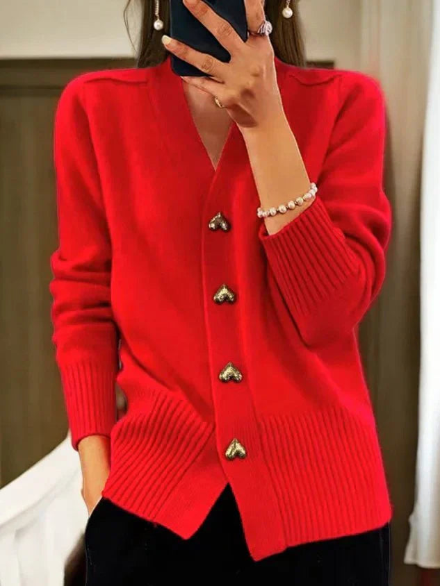 🍂Autumn New Arrivals🌸Women's Casual Autumn Plain Yarn Buttoned Cardigan