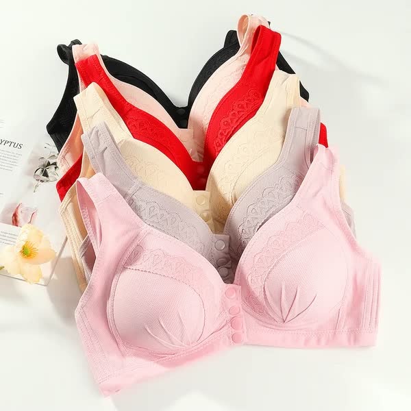 2025 Front Button Breathable Skin-Friendly Cotton Bra