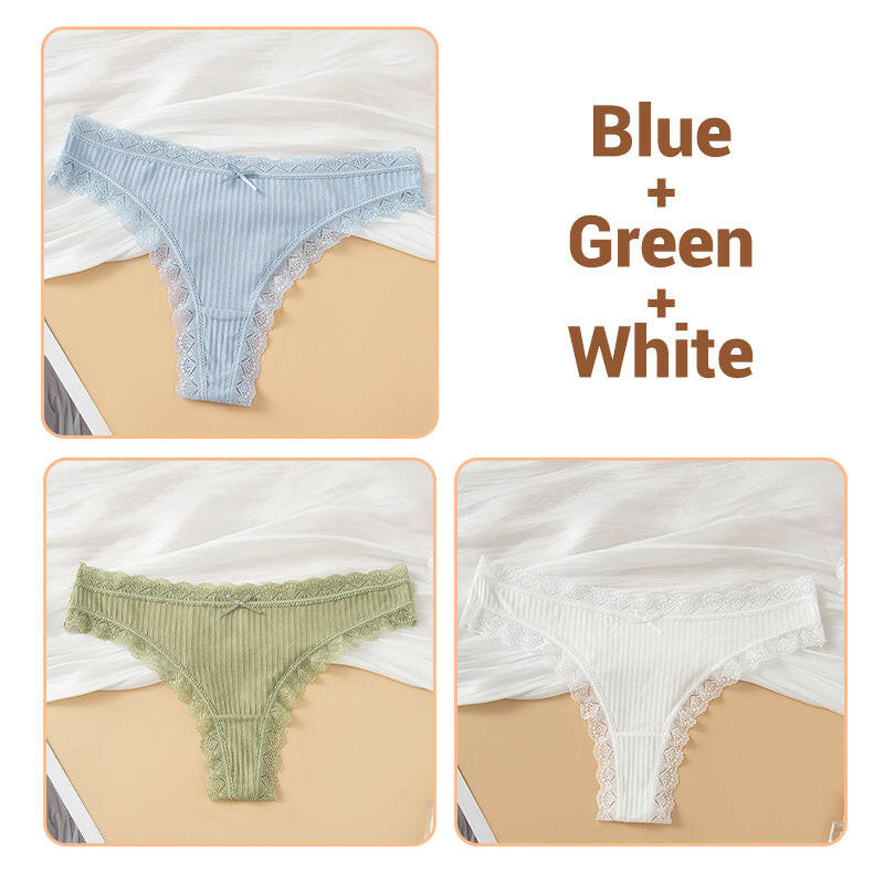 Women’s Soft Lace Trim Bow Panties