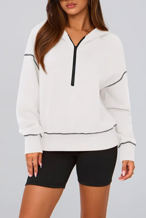 🍂Autumn Promotion 40%💕Women's Hooded Sweatshirt with Half zip