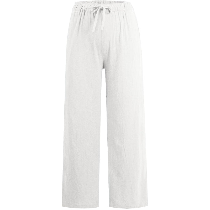 Women's Summer Cotton Linen Wide Leg Pants