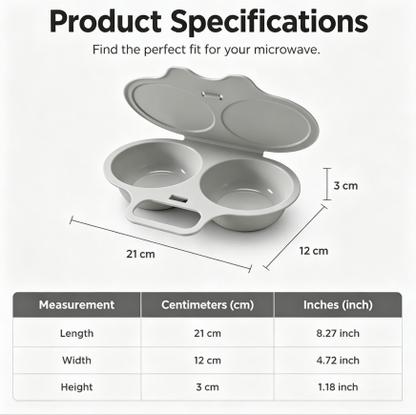 Limited-Time Offer📢Poach Eggs in Minutes! No-Oil Dual-Cavity Microwave Poacher
