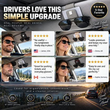 🔥2026 New Arrivals: 50% Off for a Limited Time🔥!🕶️Car Sunglasses Holder Double Clip Eyeglasses Mount and Ticket Card Clip