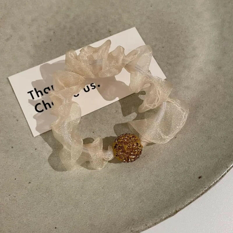 🌟Elegant Rhinestone Mesh Hair Ties💕