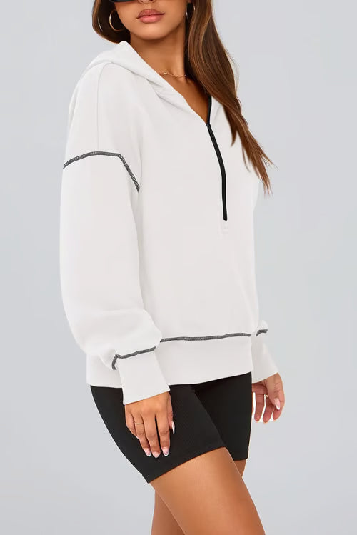 🍂Autumn Promotion 40%💕Women's Hooded Sweatshirt with Half zip