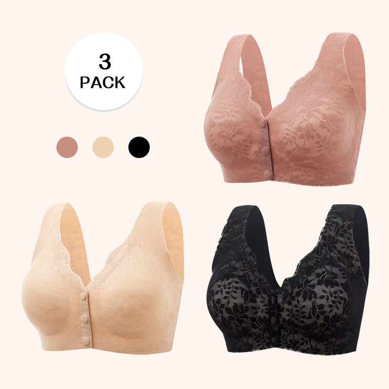 💖Buy 1 Get 1 Free-2 PCS💖ZERO FEEL Lace Full Coverage Front Closure Bra