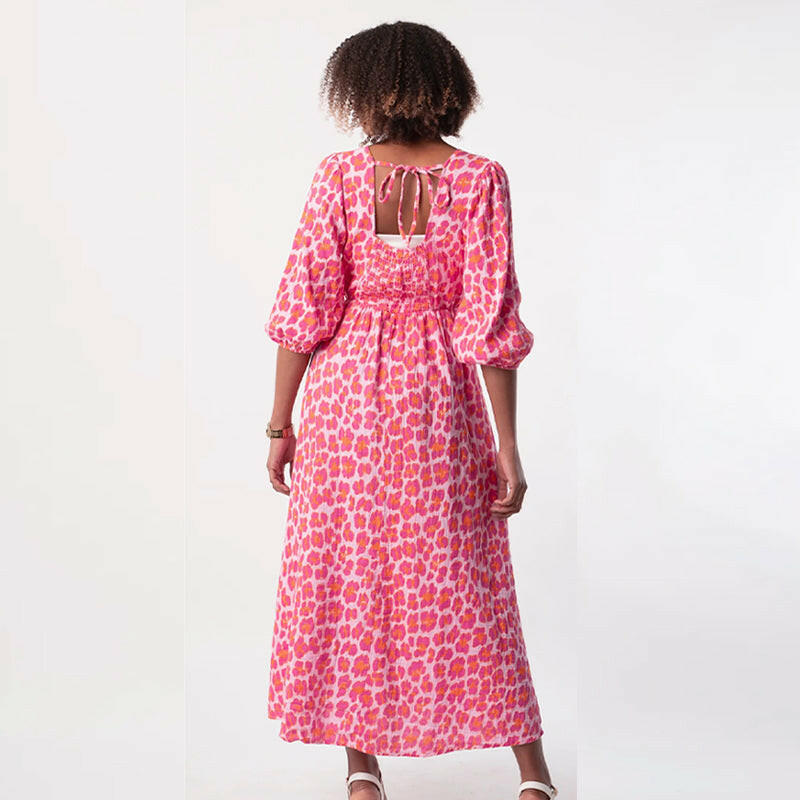 🍂Autumn Promotion 53%💕💥Women's V-Neck Printed Dress – Brushstrokes of Summer🌺